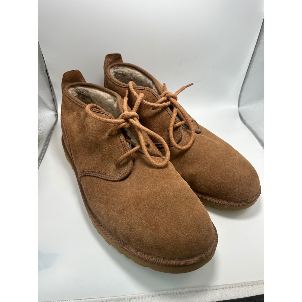 UGG Neumel Chukka Boots Mens Size 12 Chestnut Suede Shearling Lined Shoes